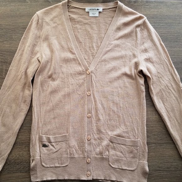 Lacoste Button Down Cardigan with Pockets Size 36 - Picture 1 of 12